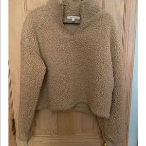 Love Tree Fuzzy Teddy Bear Cropped Jacket